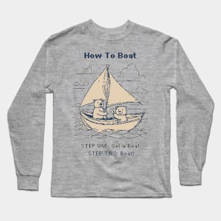 How To Boat - 1bit Pixelart Long Sleeve T-Shirt